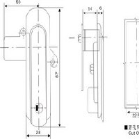 配电箱平面 防水三角锁 把手锁