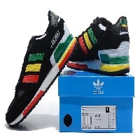 ZX750三叶草陈冠希时尚潮流跑鞋黑红绿图1