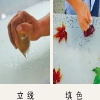湖北省艺术玻璃冰晶画培训55：沥线彩晶艺术玻璃工艺技术