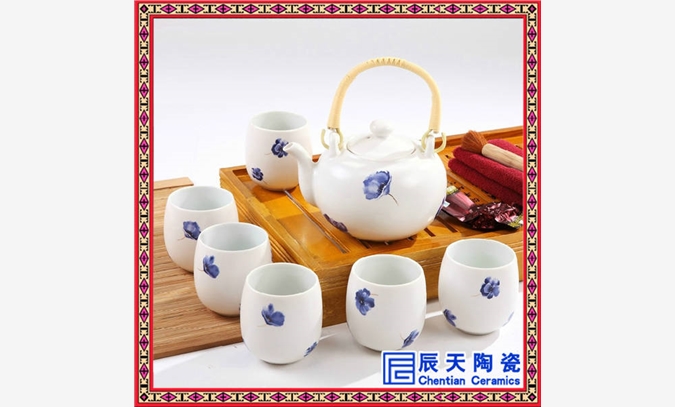 冰裂纹陶瓷茶具 手绘陶瓷茶具