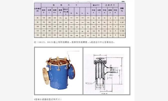 铜制海水滤器