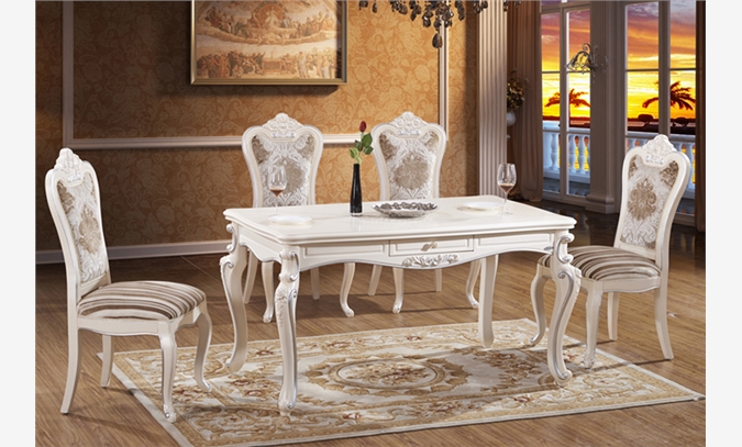 中式 欧式 实木 大理石餐桌餐椅图1