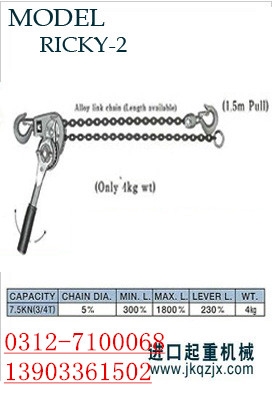 进口铝合金手扳葫芦RICKY-3图1