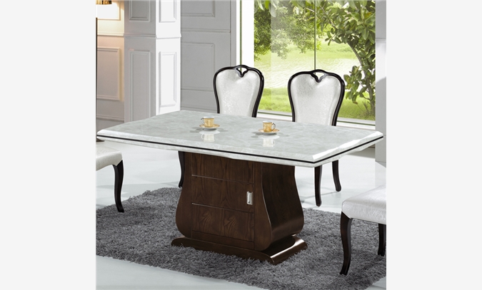 长方形大理石餐桌椅现代简约餐台