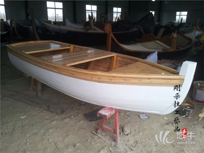 欧式木船 手划船 装饰木船 游船图1