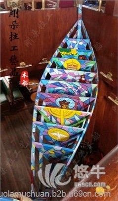 工艺品装饰摆件船 彩绘船 舞台道