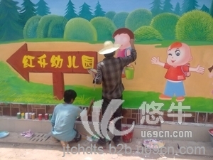 云南幼儿园墙体彩绘壁画手绘墙装饰图1