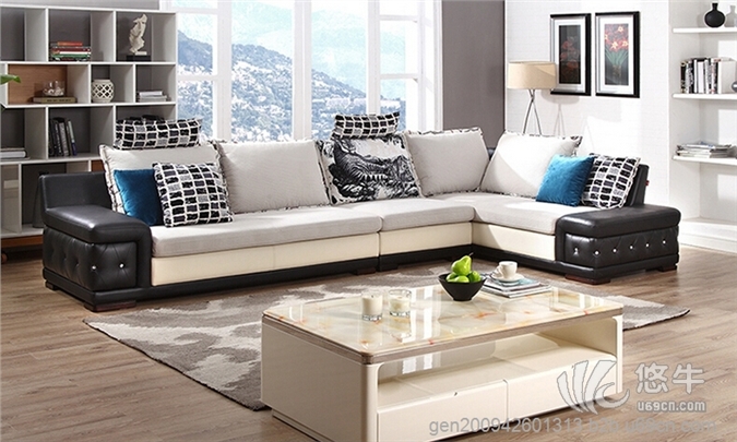 A家家居现代简约欧式组合布艺沙发